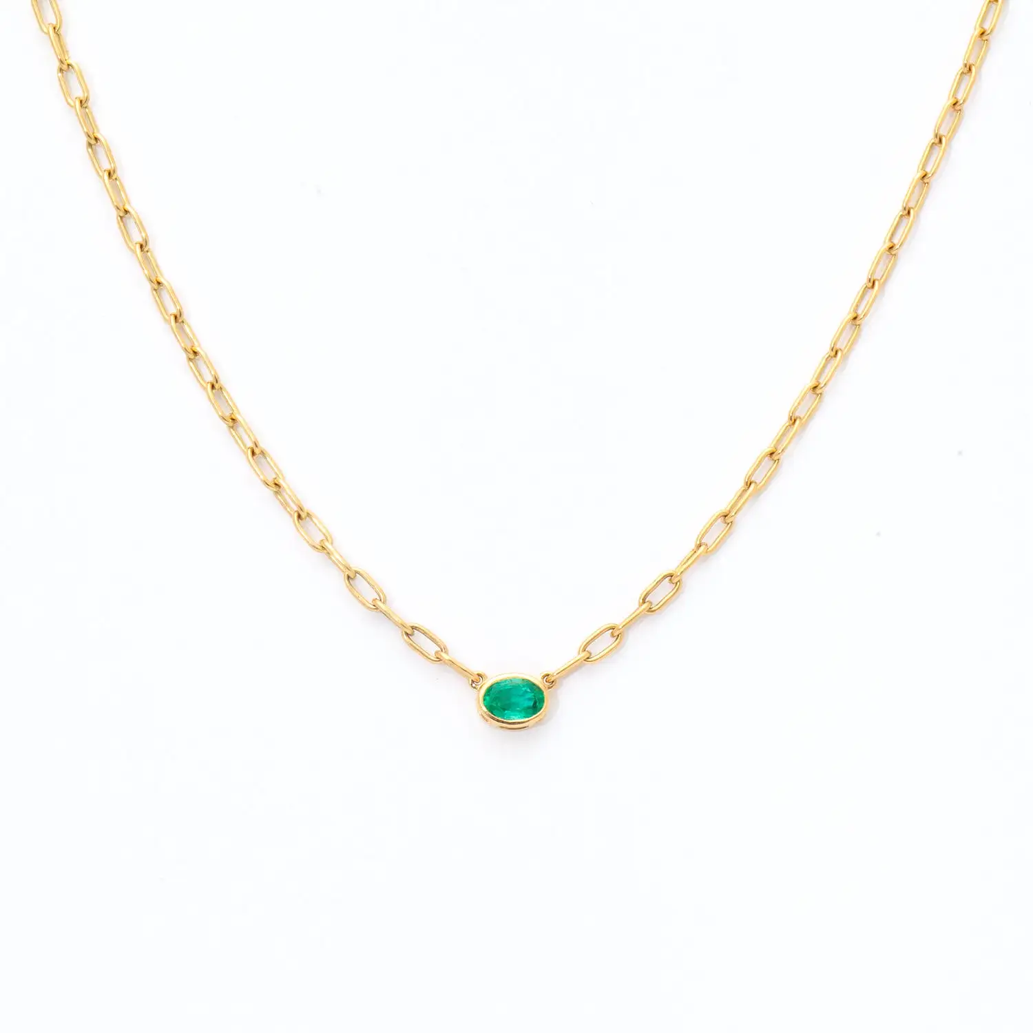 0.68 ct Green Emerald Leah Necklace