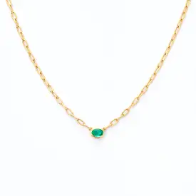 0.68 ct Green Emerald Leah Necklace