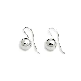 A Von Treskow Ball 10mm Hook Sterling Silver Earrings