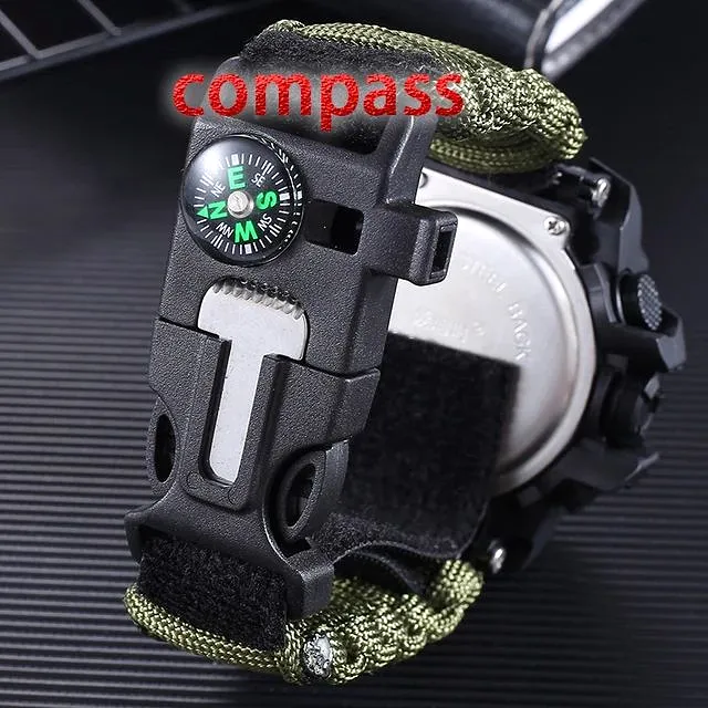 ADDIES Men Military Sports Digital Watches Compass Outdoor Survival Multi-function Waterproof Men's Watch Relogio Masculino W182