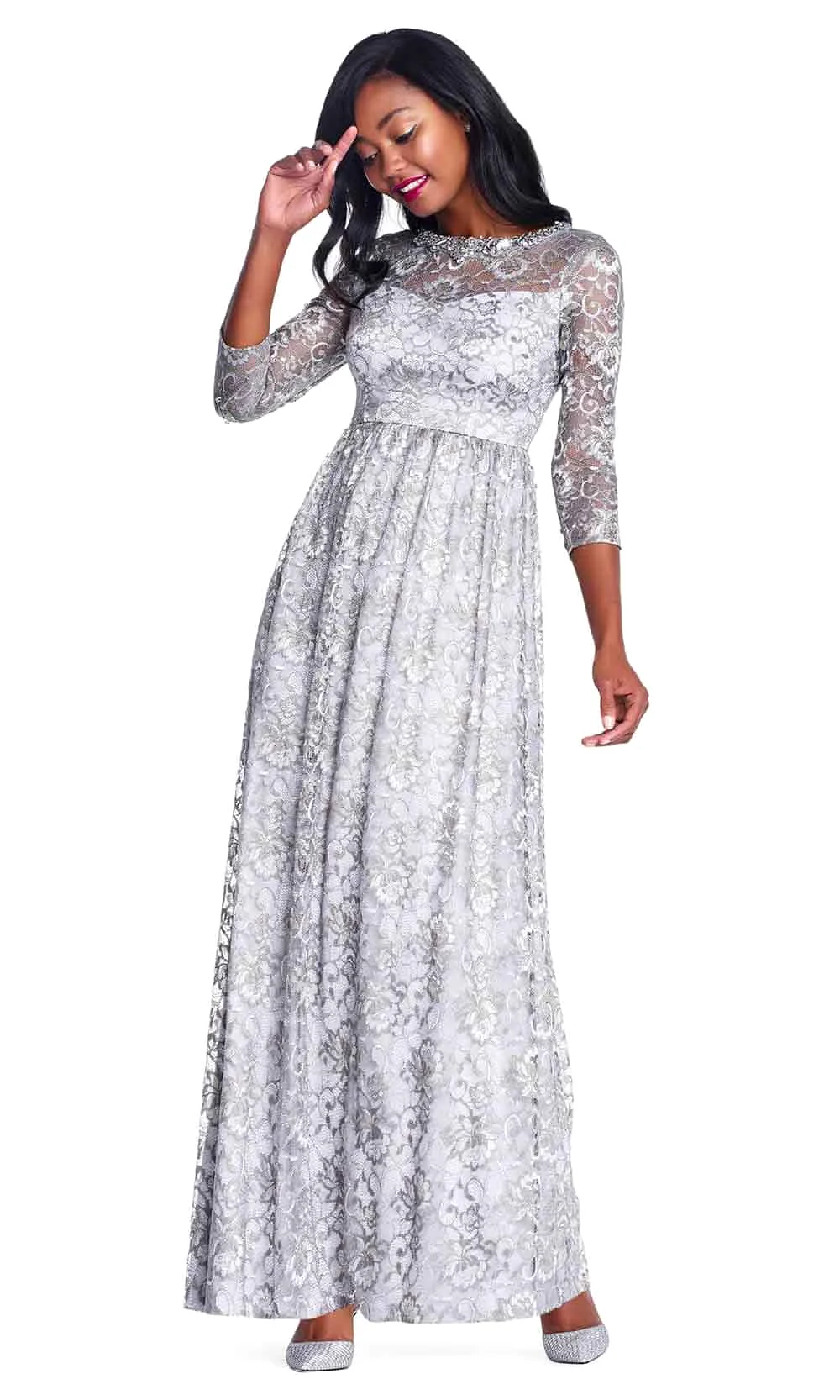 Adrianna Papell - AP1E203486 Lace Evening Dress