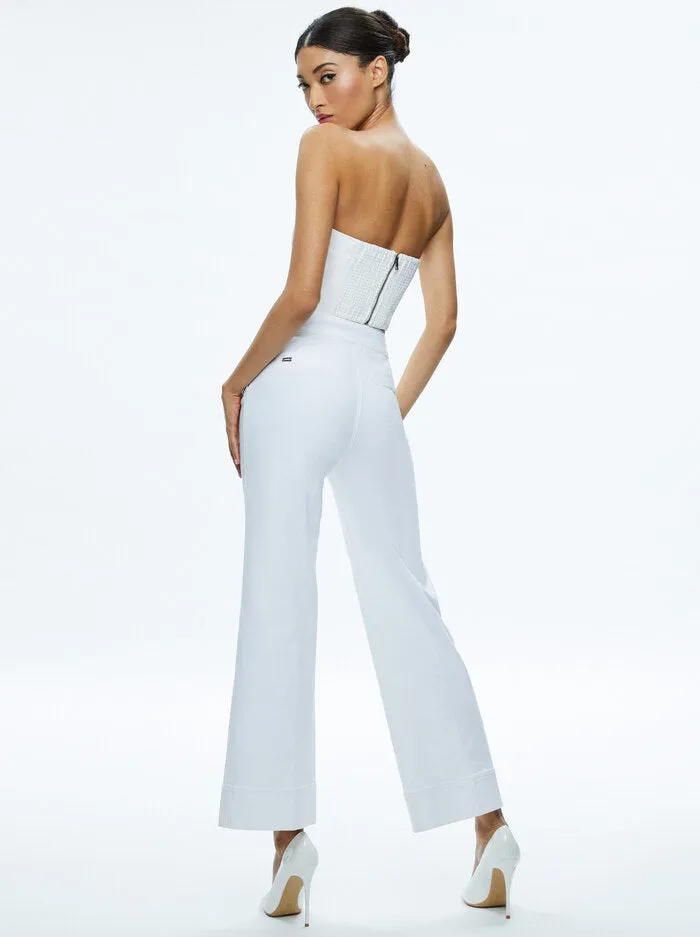 Alice + Olivia - Mel Denim Button Up Bustier - Off White