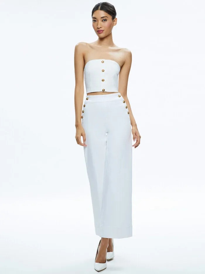 Alice + Olivia - Mel Denim Button Up Bustier - Off White