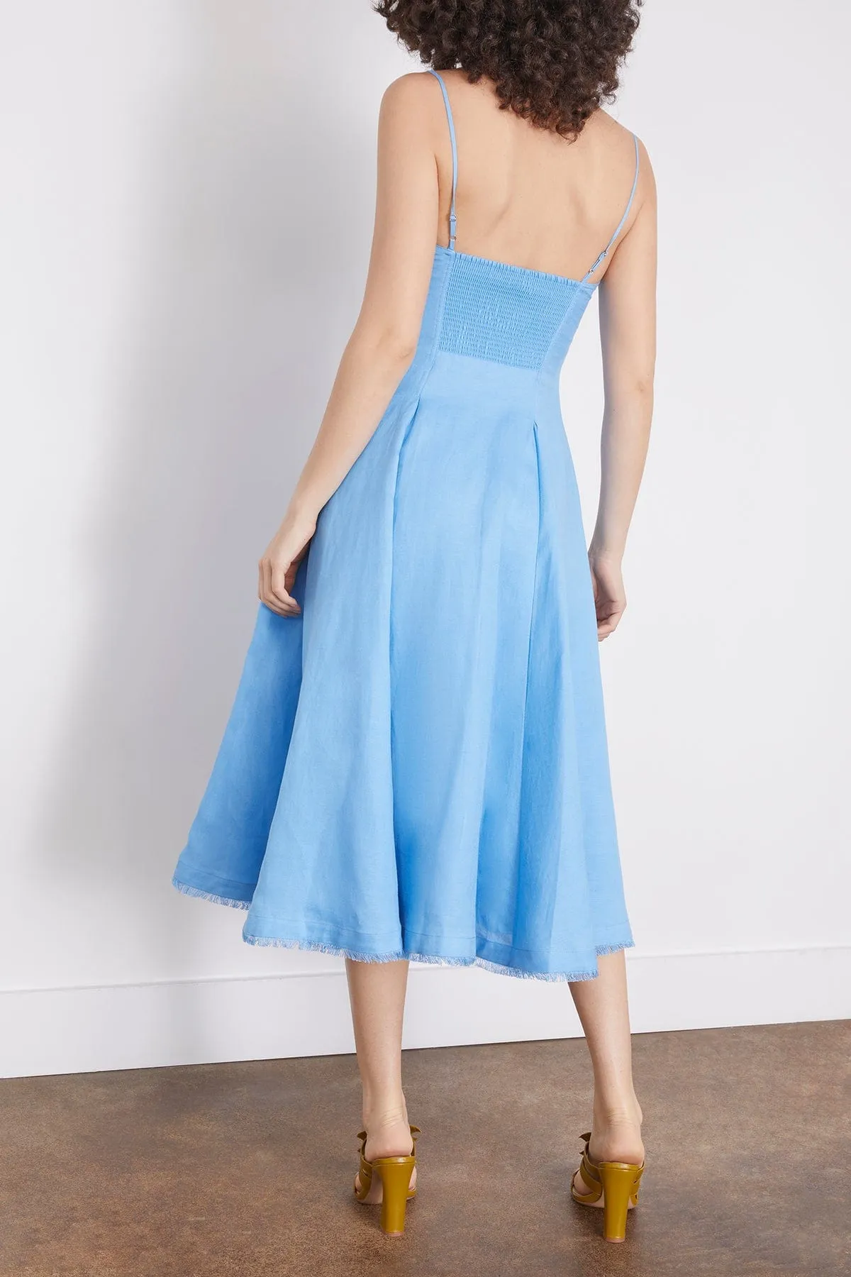 Analise Sleeveless Bustier Midi Dress in Pacific