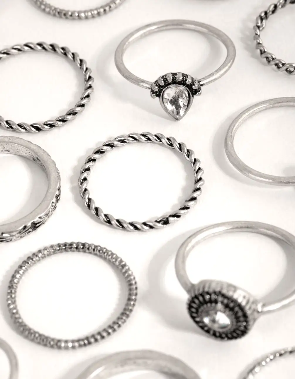 Antique Silver Etched Ring 24-Pack