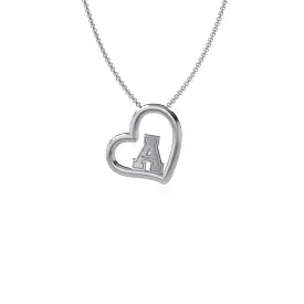 Appalachian State Mountaineers Heart Pendant Necklace - Silver