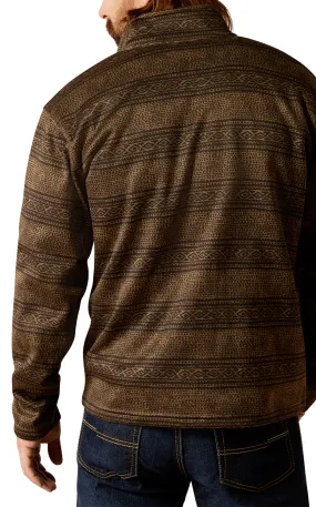 Ariat Men's Wesley Shades of Coffee Aztec Serape 1/4 Button Pullover