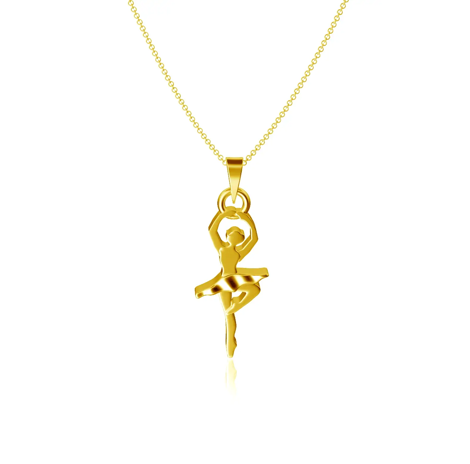 Ballet Dancer Pendant Necklace - Gold Plated