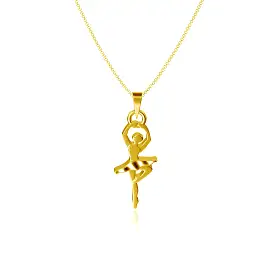 Ballet Dancer Pendant Necklace - Gold Plated