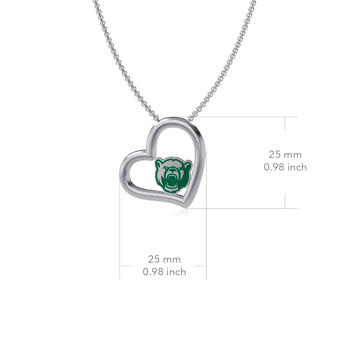 Baylor Bears Heart Pendant Necklace - Enamel