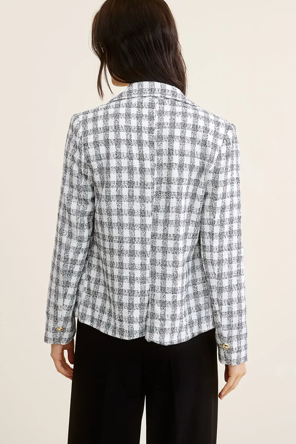 Black and White Plaid Blazer