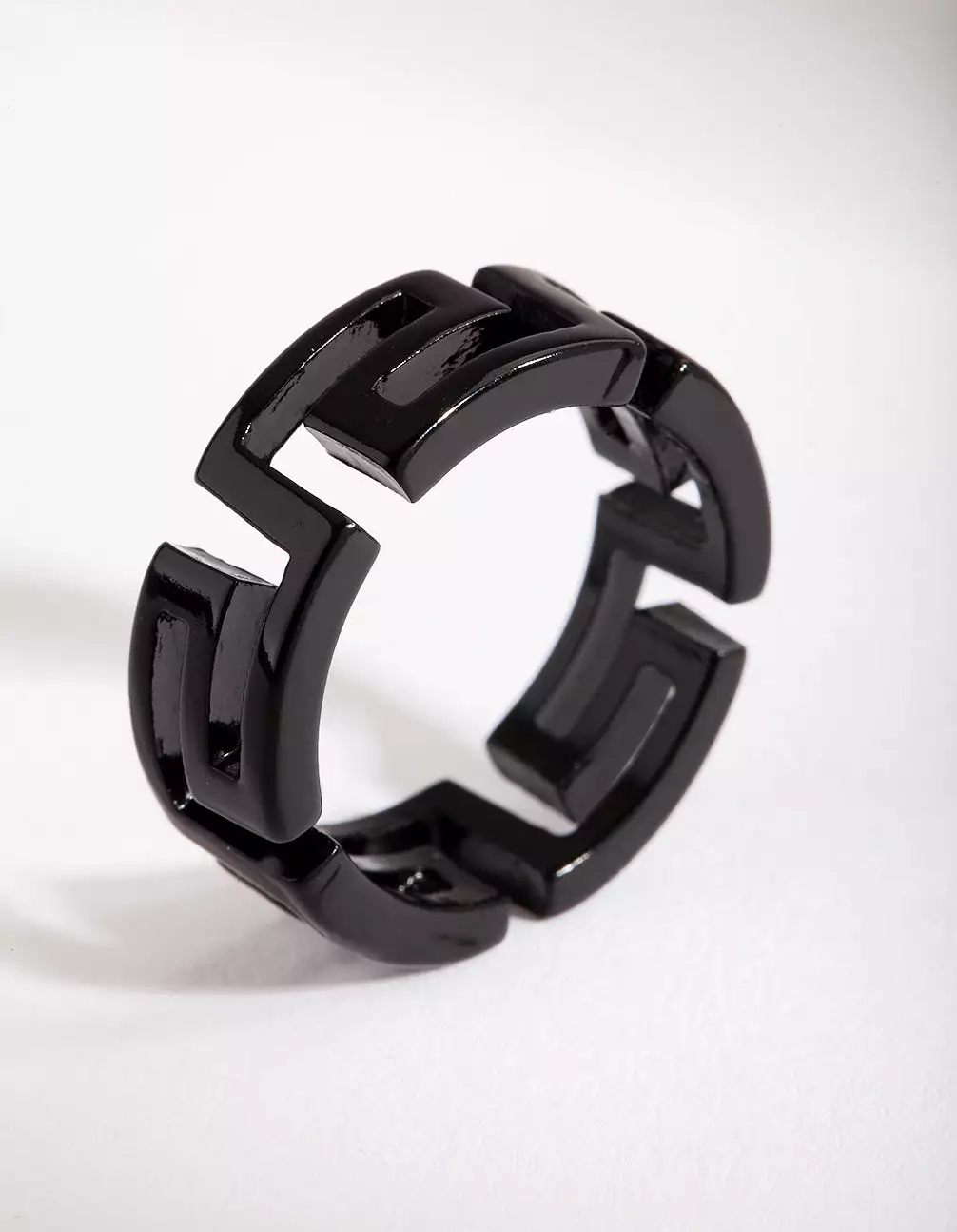 Black Cut-Out Design Ring