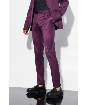 boohoo Mens Tall Skinny Satin Suit Pants