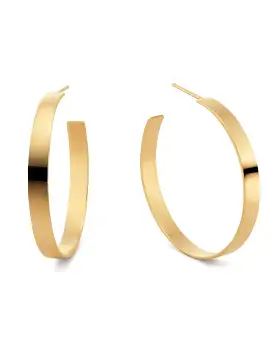 Carrie Flat Hoops in Gold