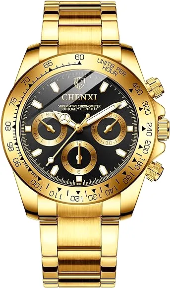 Chenxi Watch Men Gold Fashion Watches Stainless Steel Men's Watches S2589374