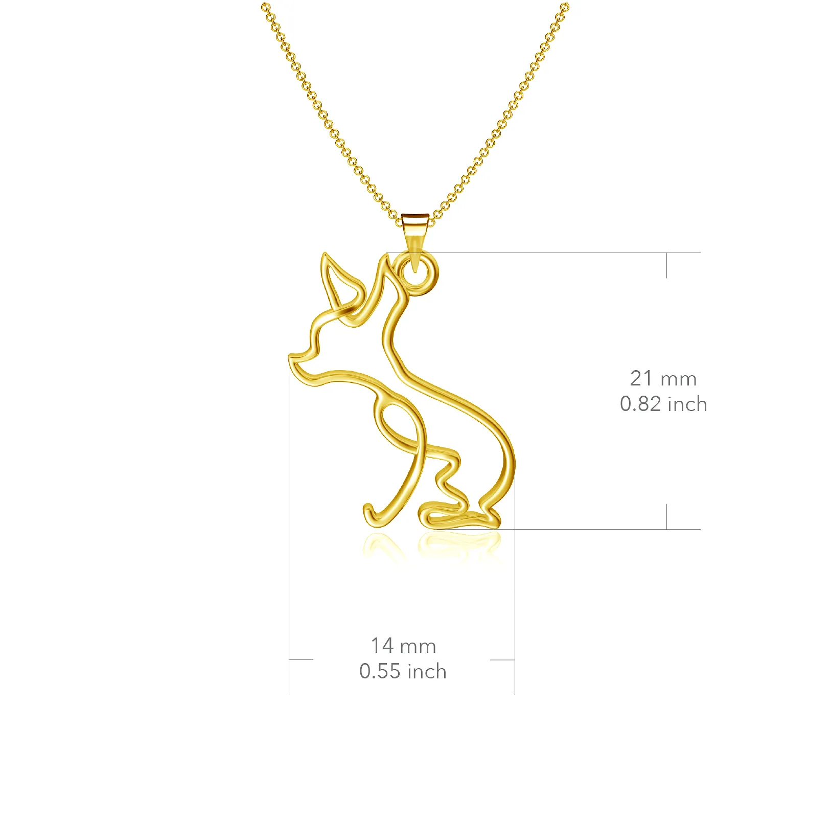 Chihuahua Pendant Necklace - Gold Plated