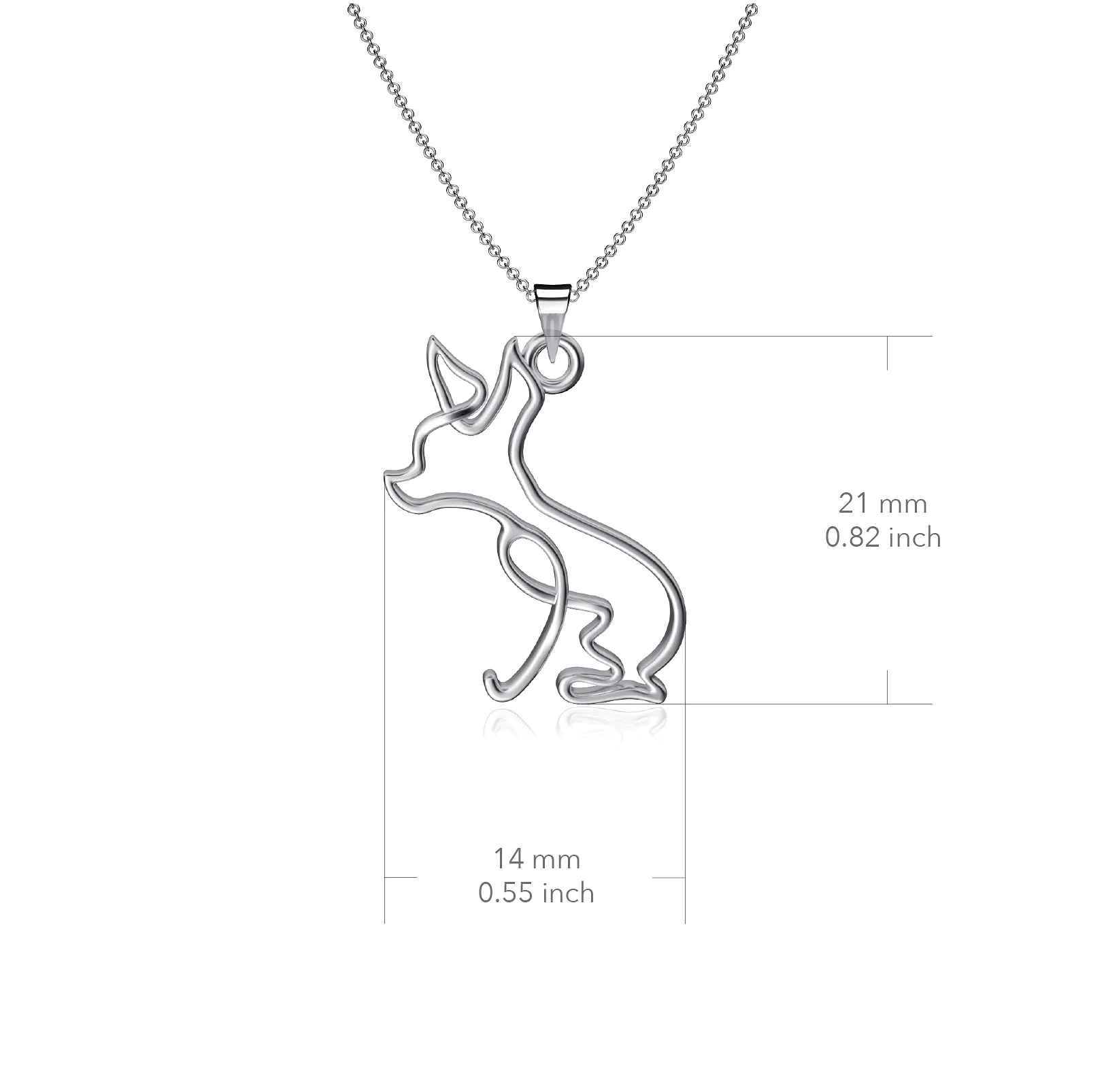 Chihuahua Pendant Necklace - Silver