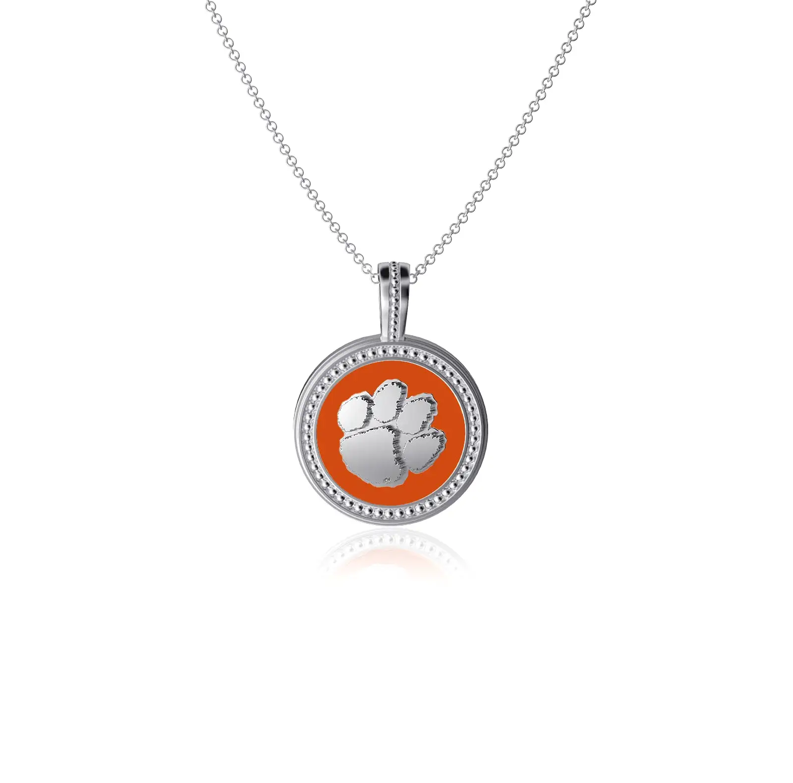 Clemson University Coin Pendant Necklace - Enamel