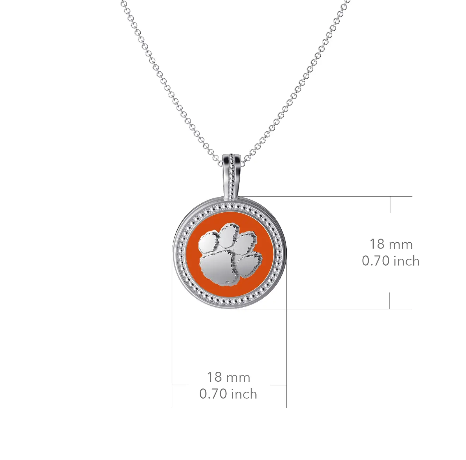 Clemson University Coin Pendant Necklace - Enamel