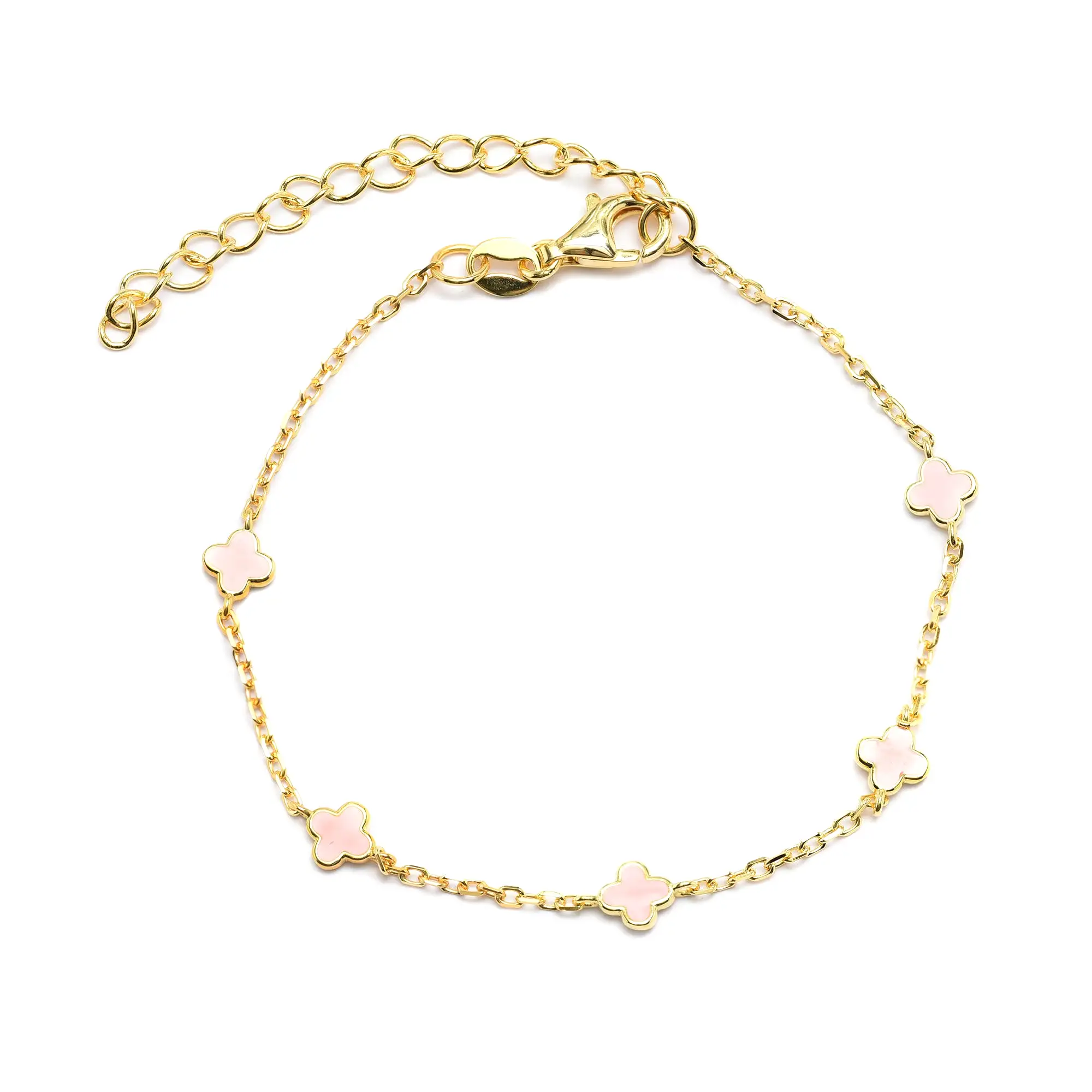 Clover Multi Mini Gold Enamel Bracelet