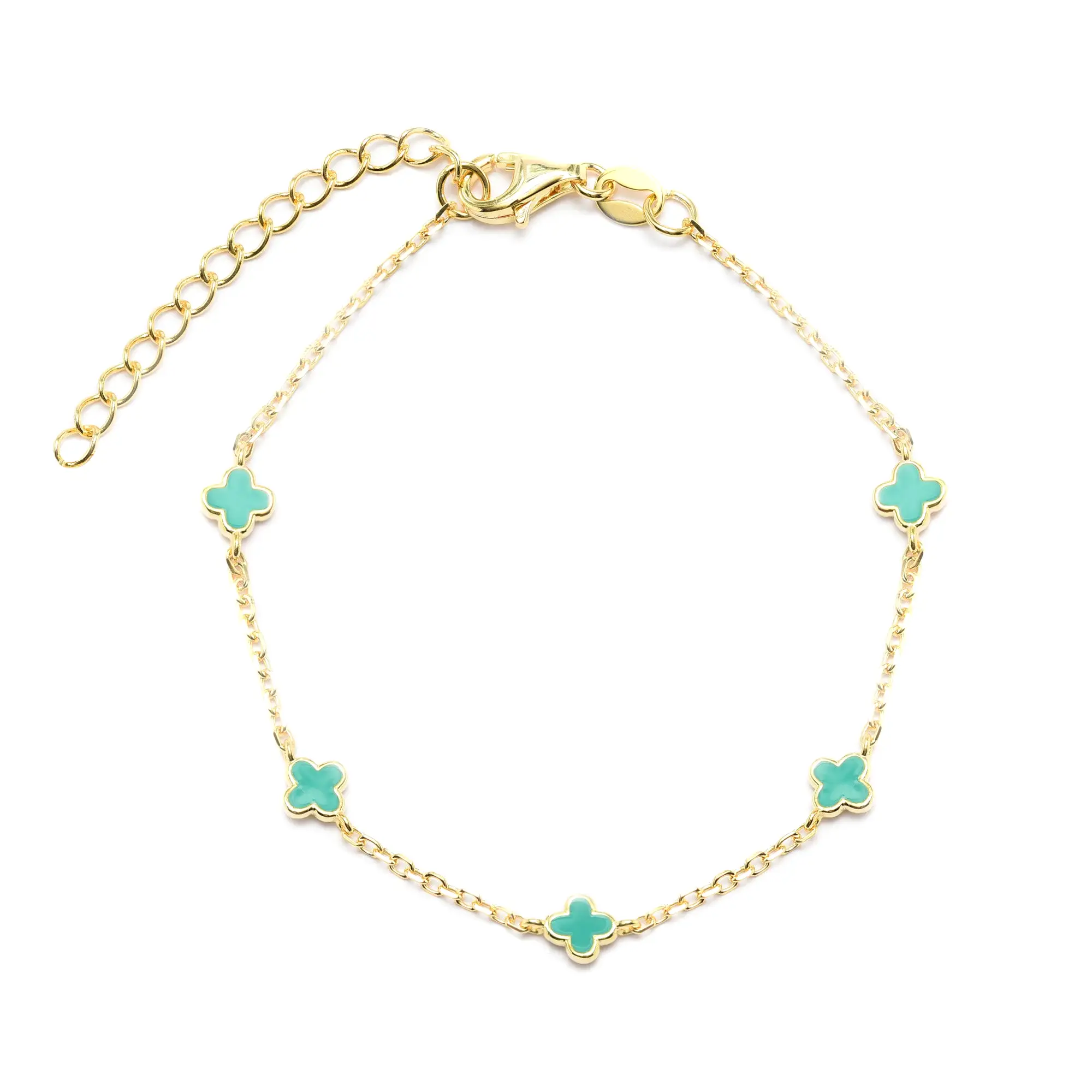 Clover Multi Mini Gold Enamel Bracelet