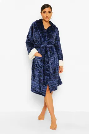 Contrast Cuff Dressing Gown