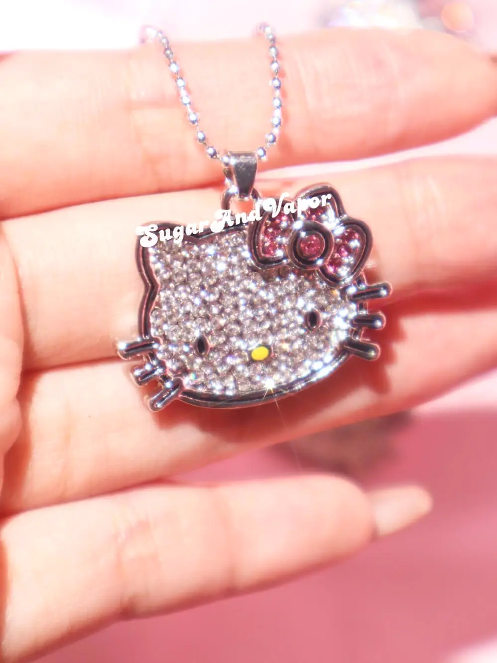 Cute Bling Kitten Necklace