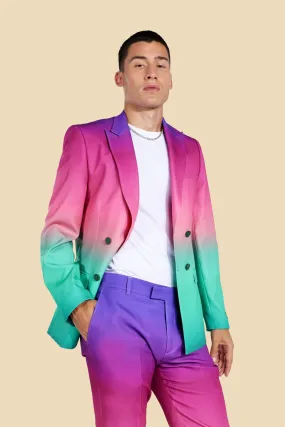 Double Breasted Ombre Suit Jacket