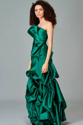 Draped Taffeta Gown