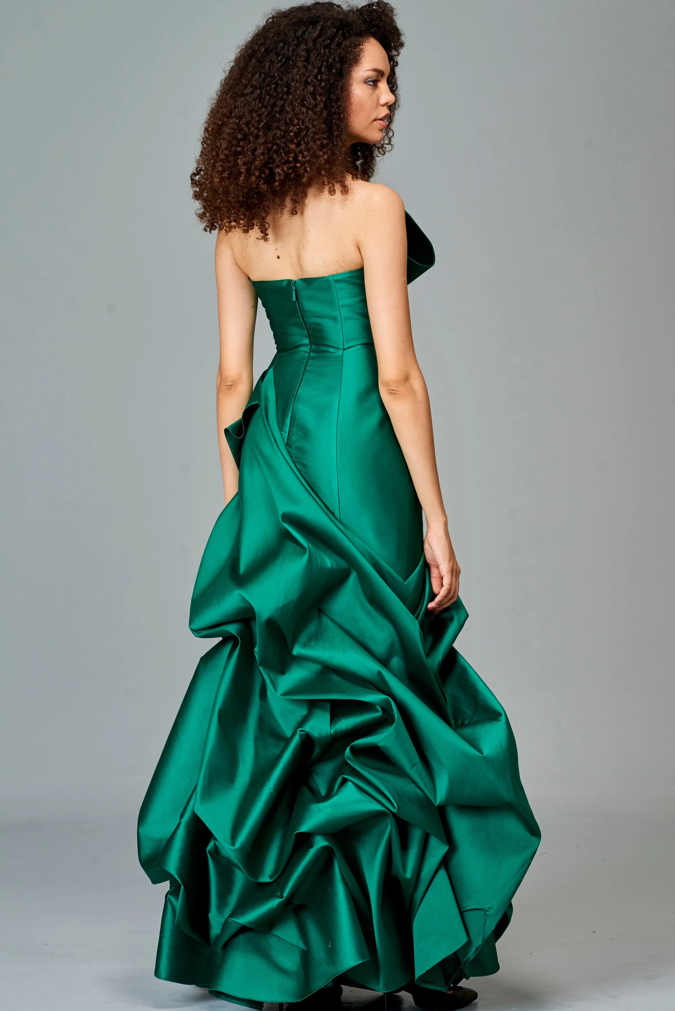 Draped Taffeta Gown