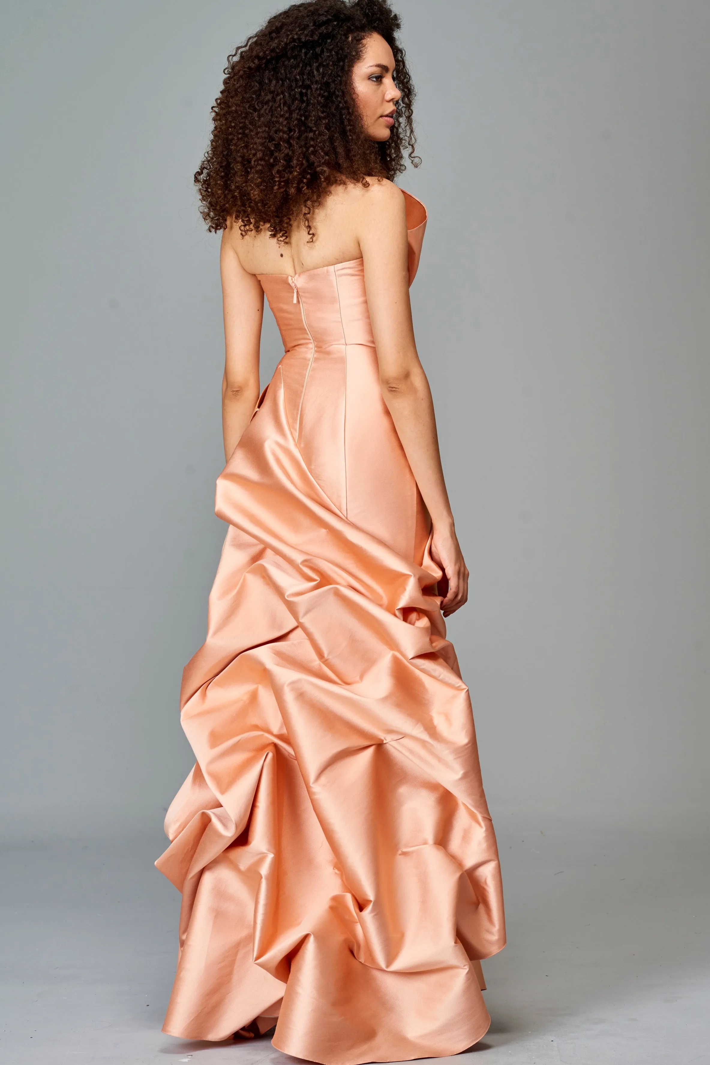 Draped Taffeta Gown