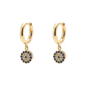 Evil Eye CZ Huggie Earring