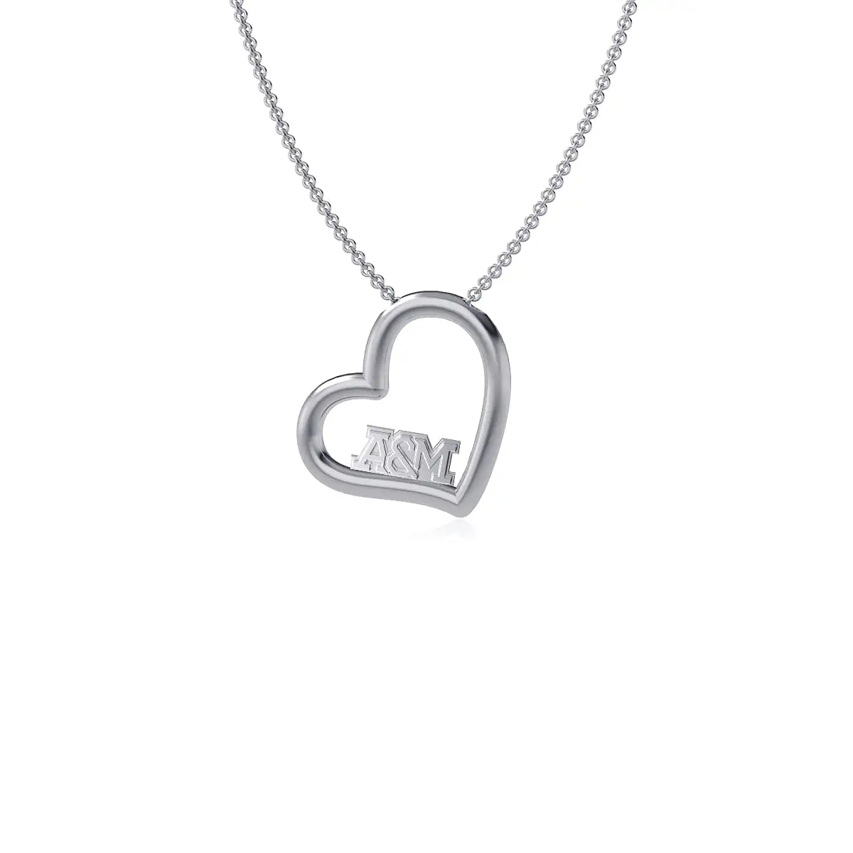 Florida A&M Rattlers Heart Pendant Necklace - Silver