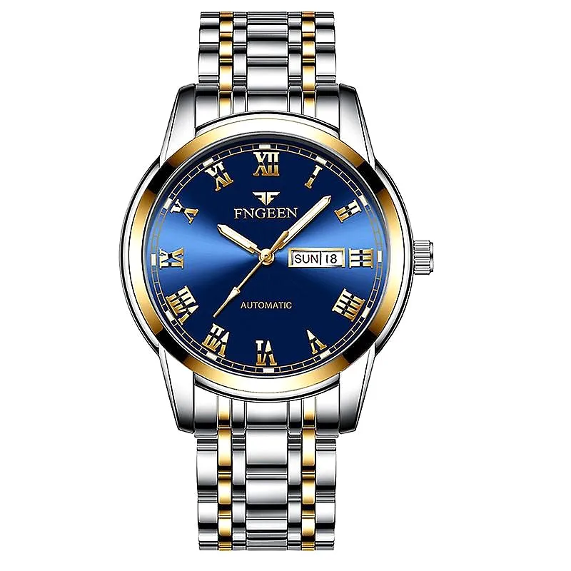 Fngeen 4002 Men Waterproof Sports Watch Gold Blue W476921