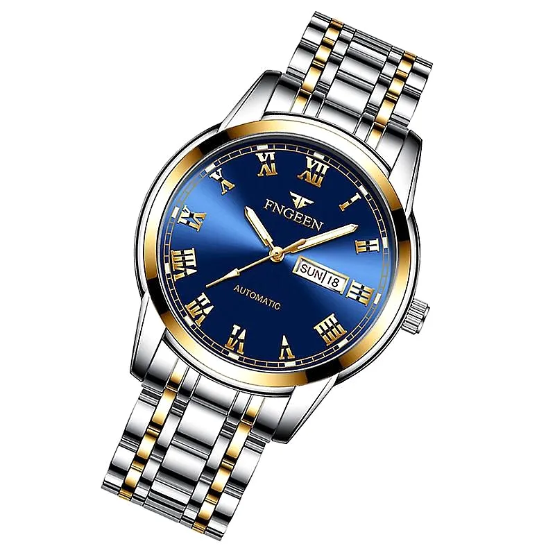 Fngeen 4002 Men Waterproof Sports Watch Gold Blue W476921