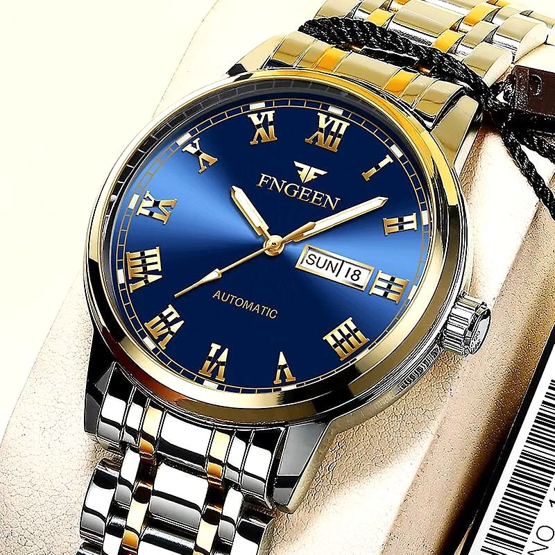 Fngeen 4002 Men Waterproof Sports Watch Gold Blue W476921