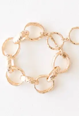 Georgann Hammered Chunky Bracelet - Gold