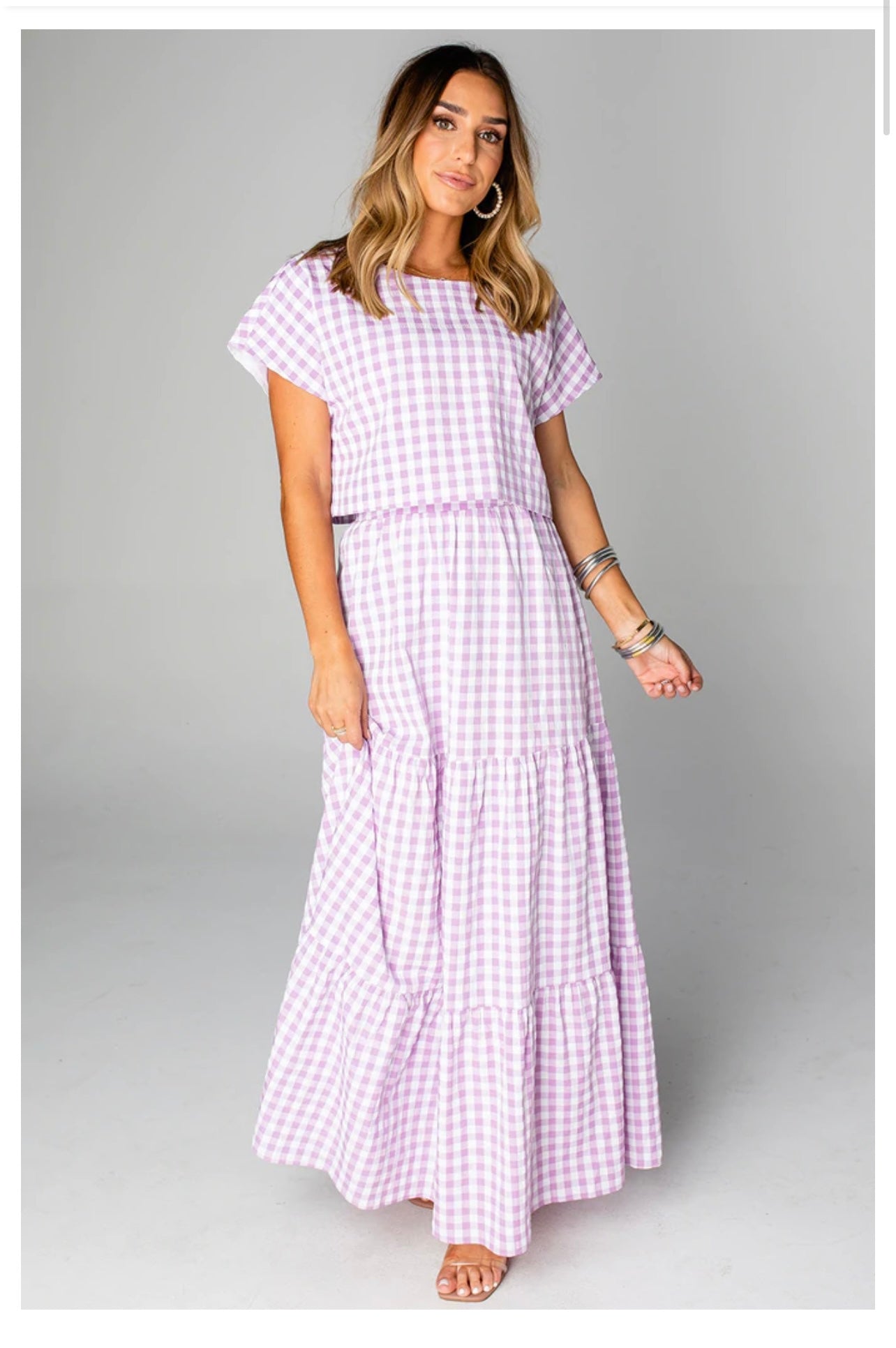 Glamorous Gingham Two-Piece Set