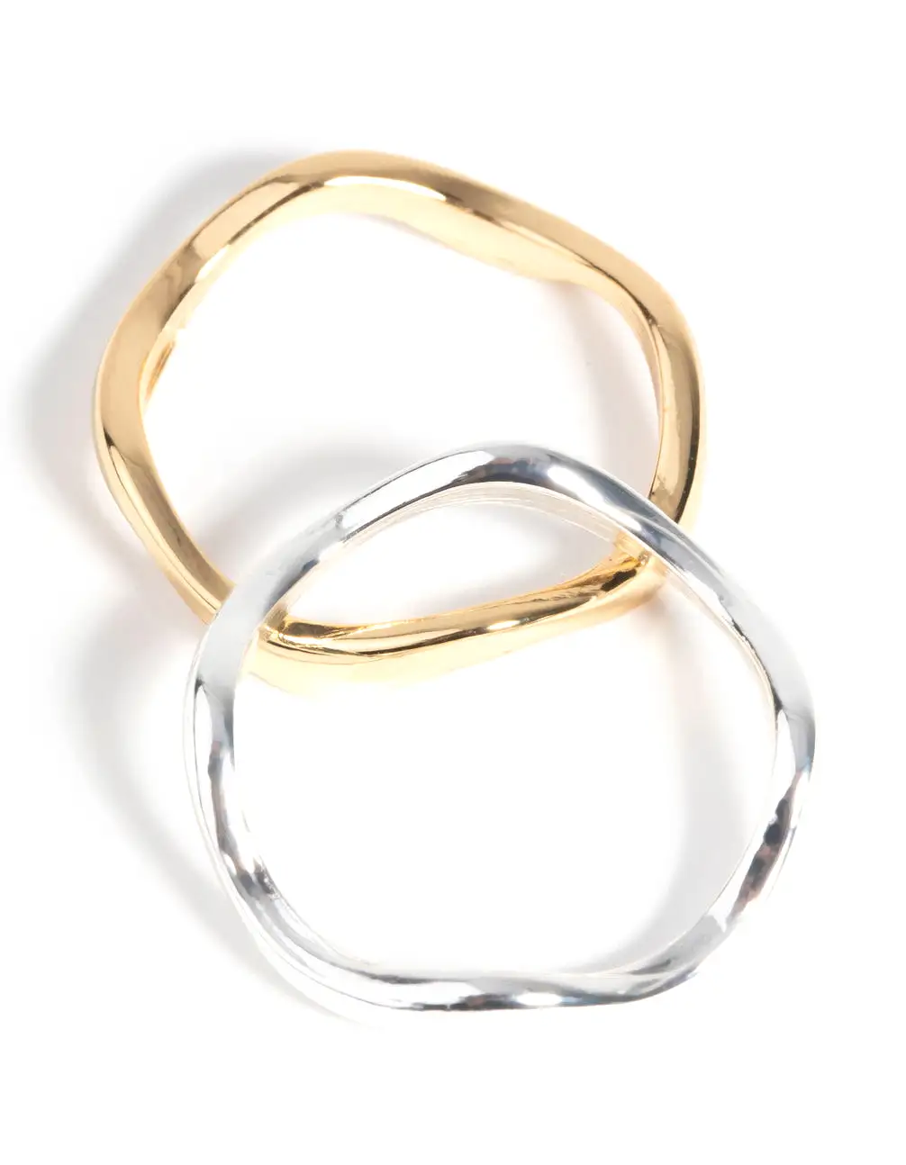 Gold & Silver Plated Weave Ring Set