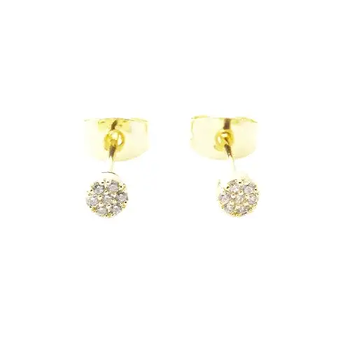 Gold Crystal Mini Circle Studs