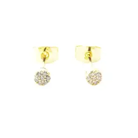 Gold Crystal Mini Circle Studs