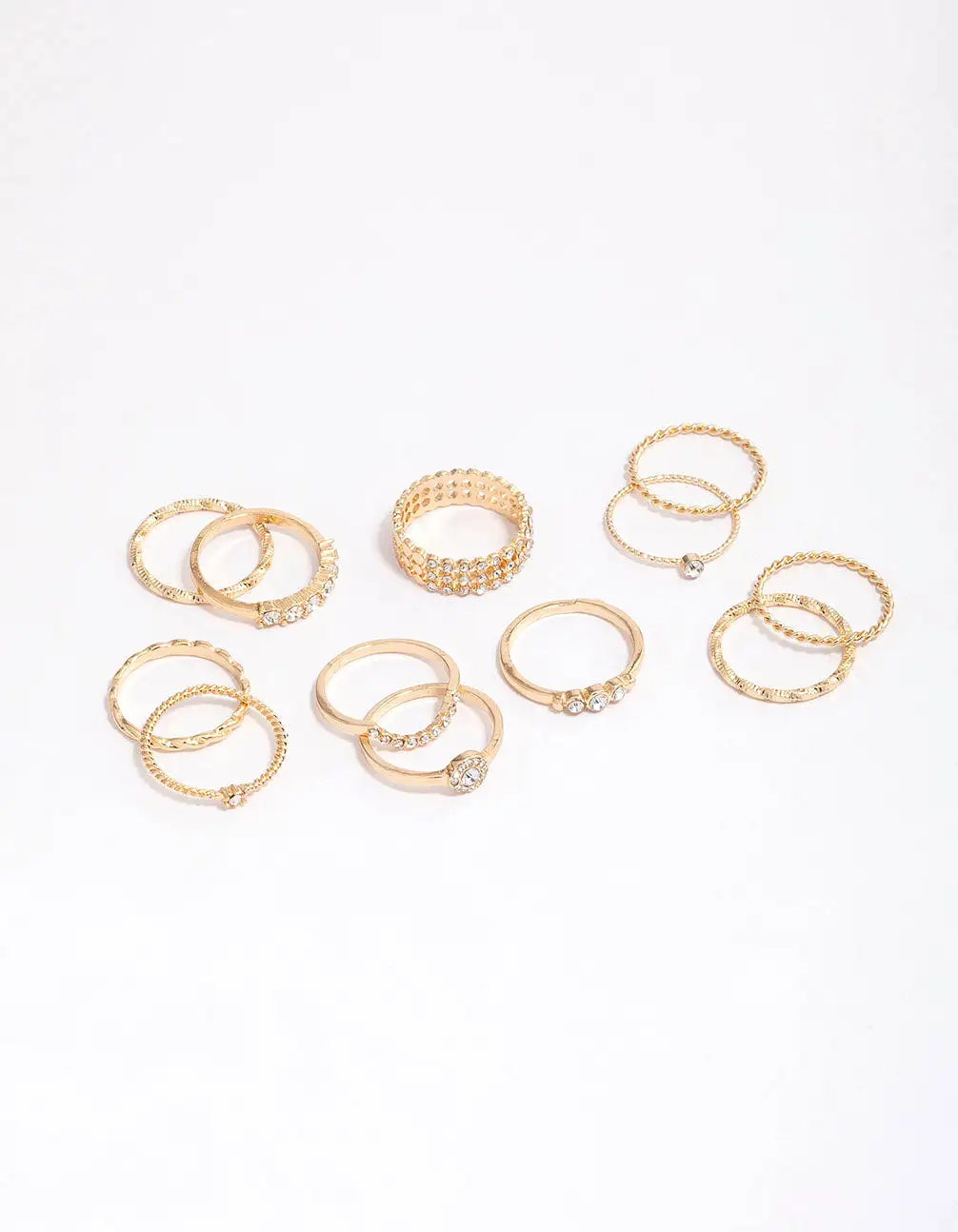 Gold Glamorous Rope Ring Pack