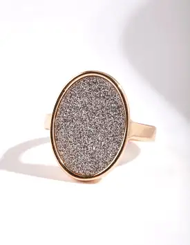 Gold Oval Glitter Paper Ring