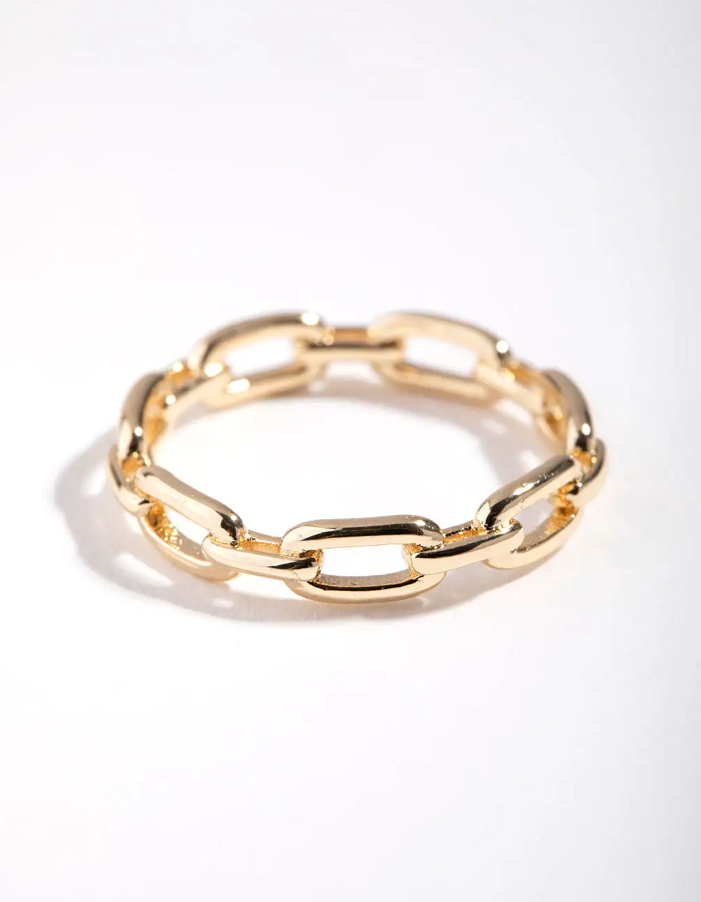 Gold Plated Skinny Rectangle Link Ring