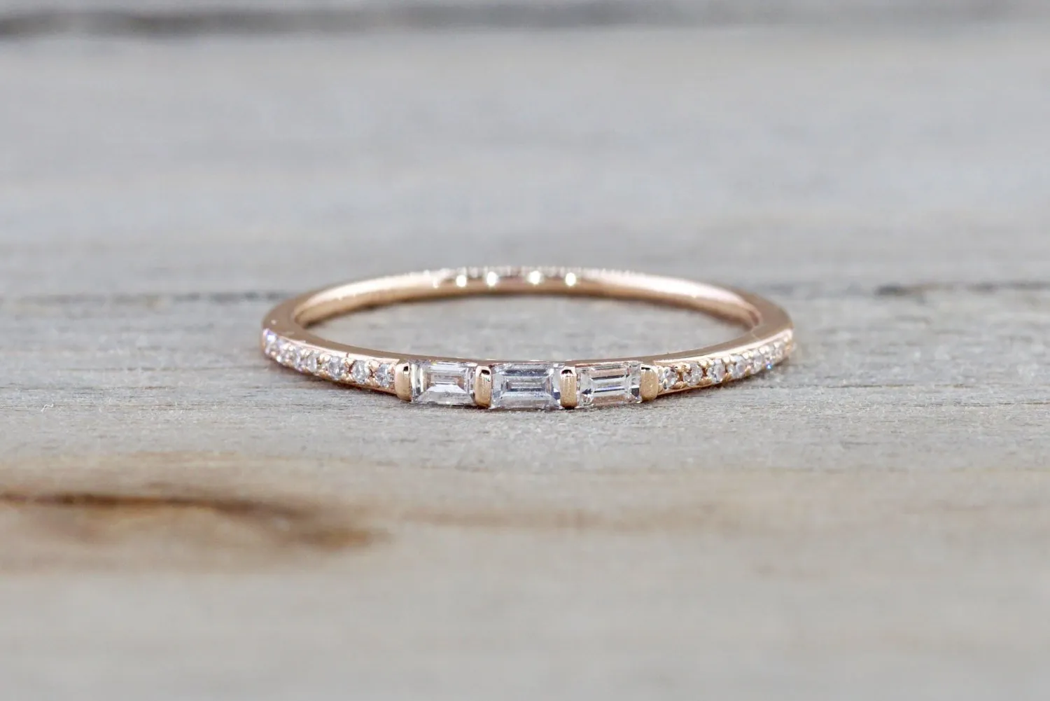 Gold Round And Baguette Cut Diamond Ring Wedding ASPBR010017