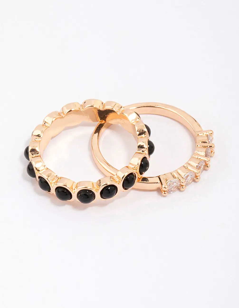 Gold Rounded Band Stacking Rings