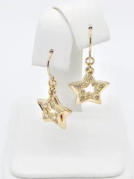 Gold Two Layer Star Earrings