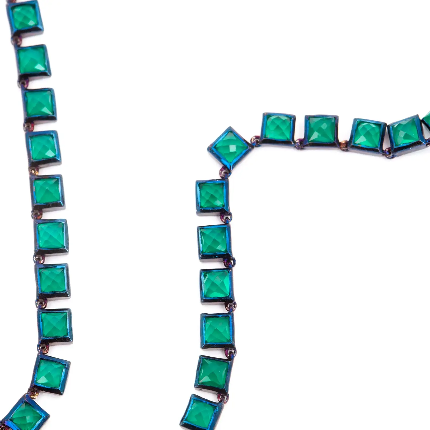 Green Onyx Mini Tile Riviere Necklace