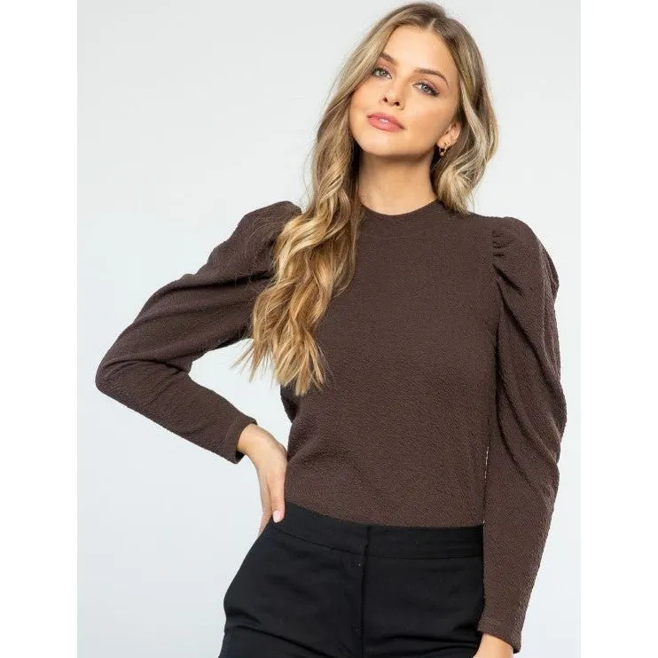 Hailey Textured Long Sleeve THML Top-SALE