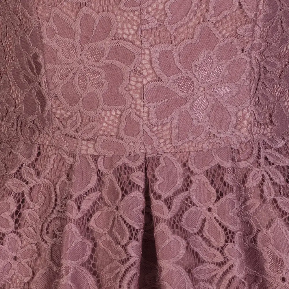 Jolie Moi Vintage Dusky Pink Lace Embroidered 50s Swing Dress